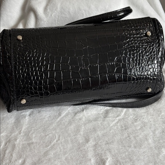 Kate Spade Black Crocodile-Embossed Satchel - Picture 5 of 9